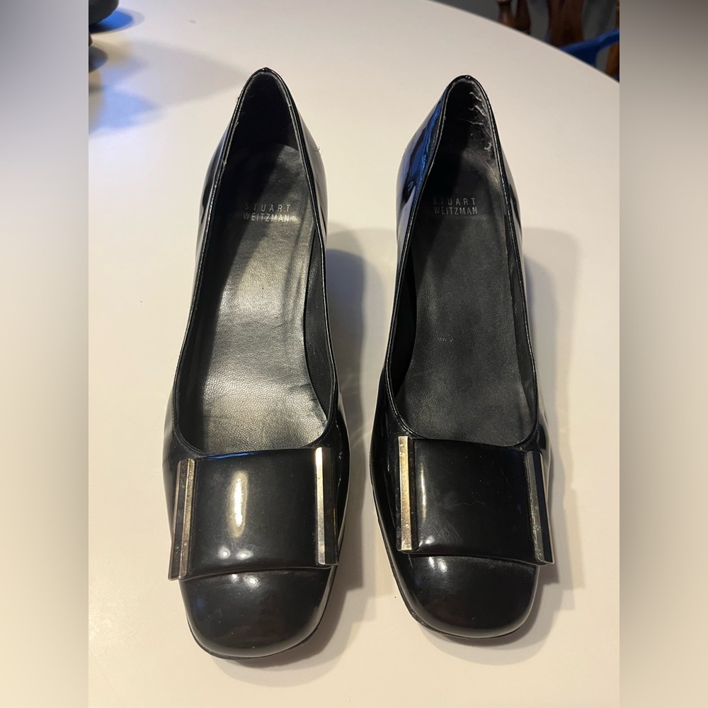 Stuart Weitzman women’s 9.5 black buckle heel